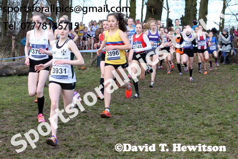 Girls under-15s 2019 British Athletics Inter Counties Cross Country, Prestwood Hall, Loughborough. Photo:  David T. Hewitson/Sports for All Pics